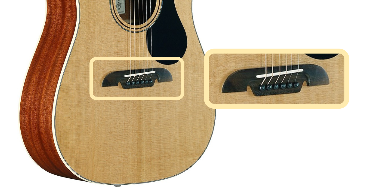 Alvarez AD60 bridge, saddle, and pins  