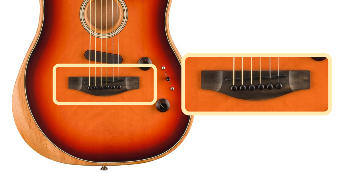 Fender American Acoustasonic Stratocaster bridge, saddle, and pins  