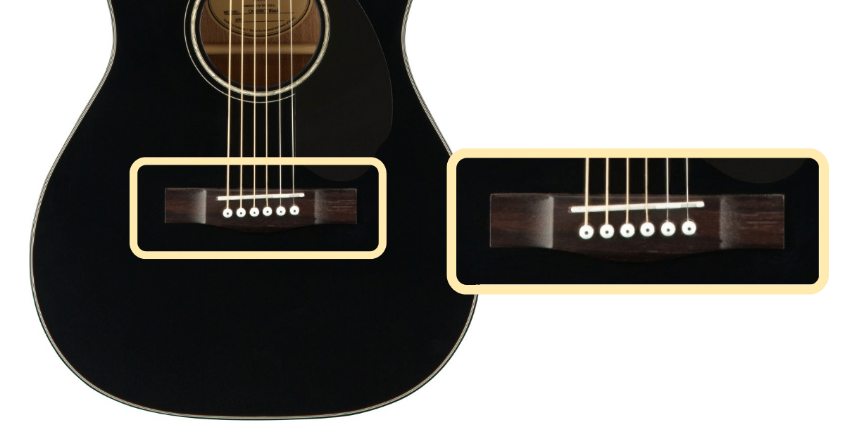 Fender CC-60SCE bridge, saddle, and pins  