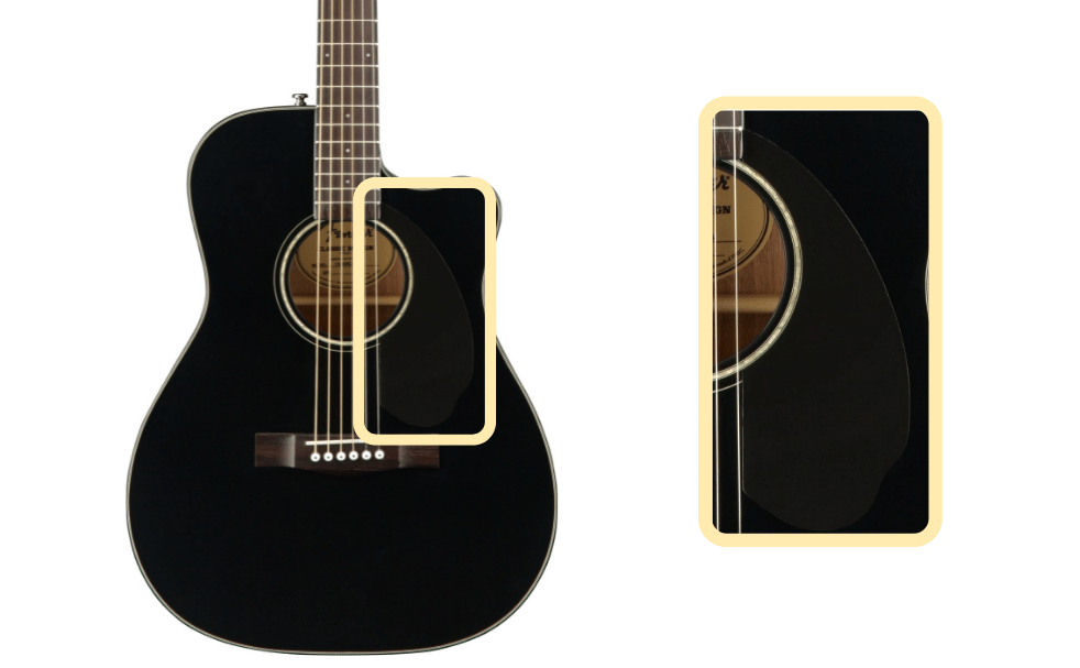 Fender CC-60SCE pickguard color and design