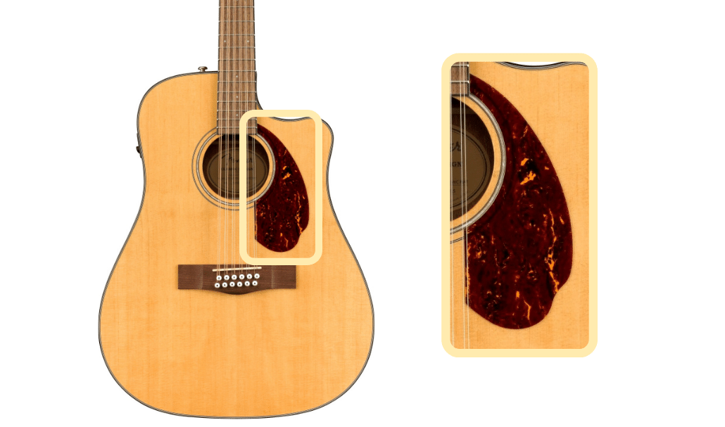 Fender CD-140SCE 12-String pickguard color and design