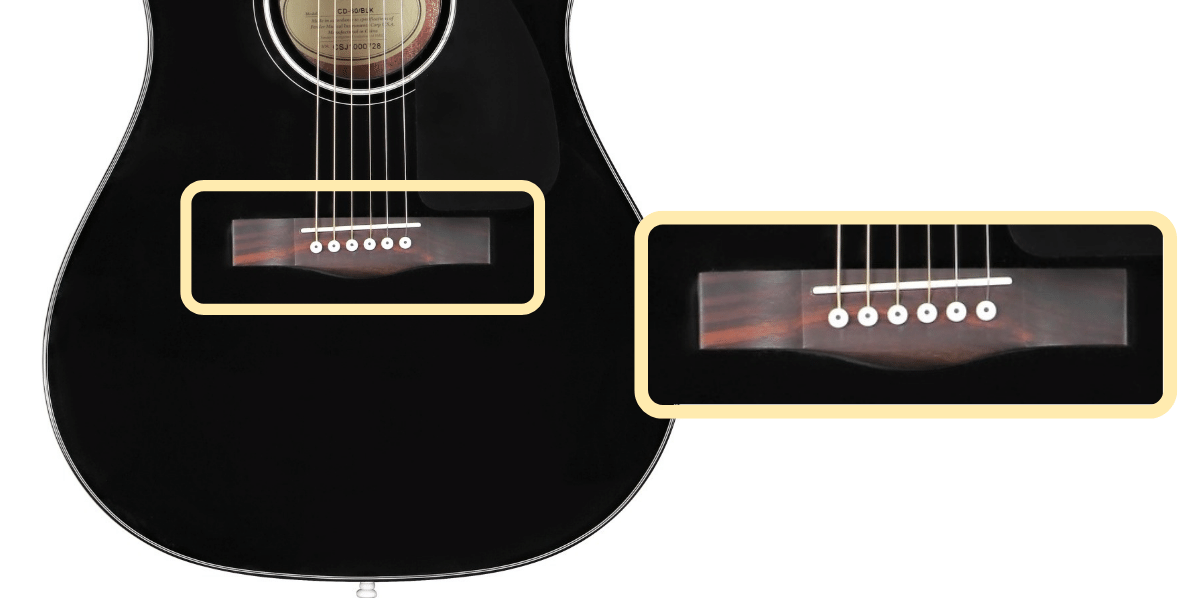 Fender CD-60 bridge, saddle, and pins  