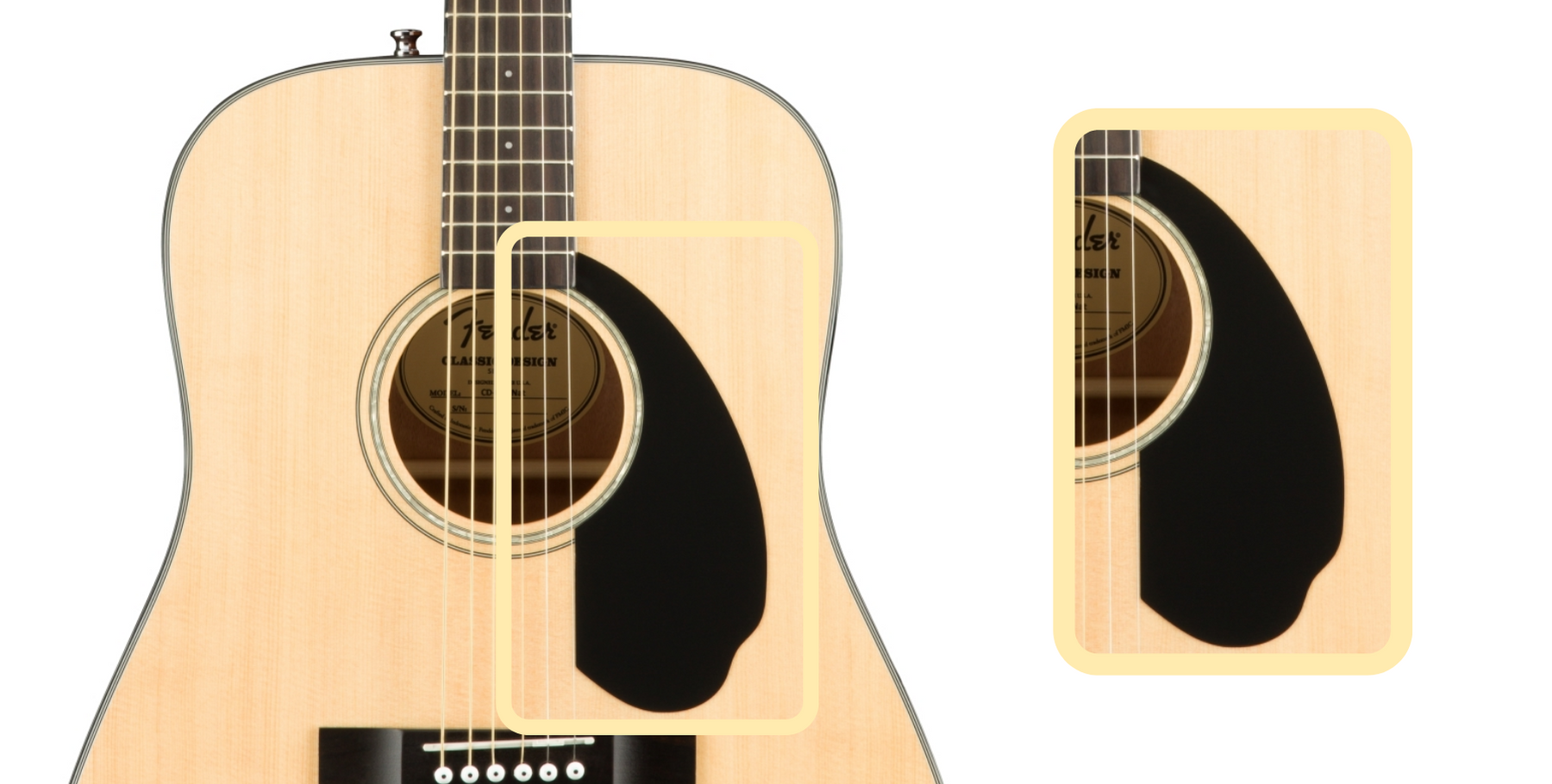 Fender CD-60S pickguard color and design