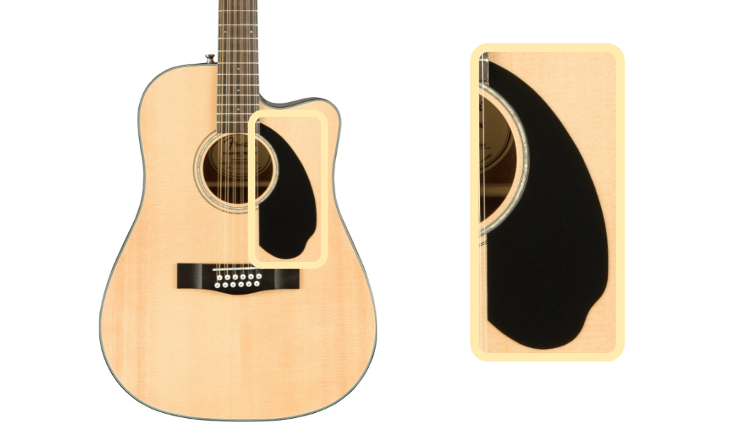 Fender CD-60SCE 12-String pickguard color and design