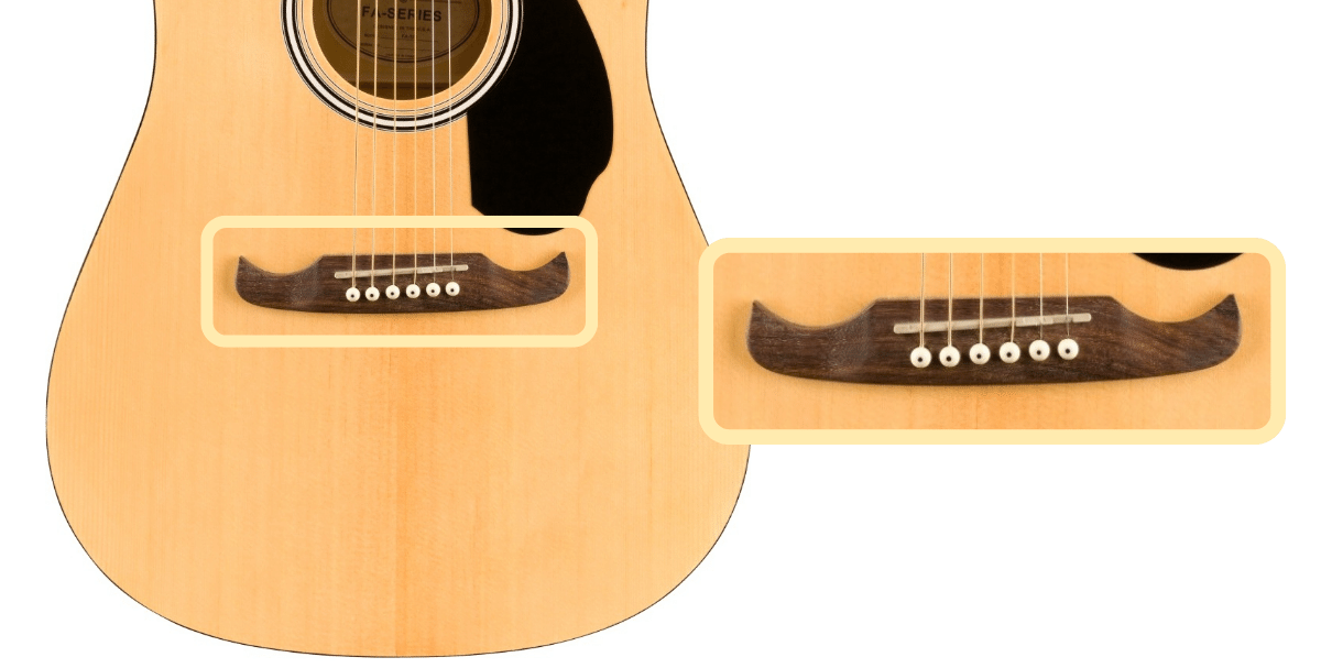 Fender FA-125 bridge, saddle, and pins  
