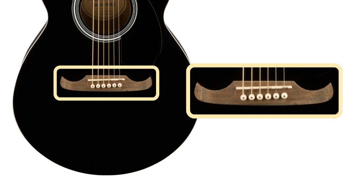 Fender FA-135CE bridge, saddle, and pins  