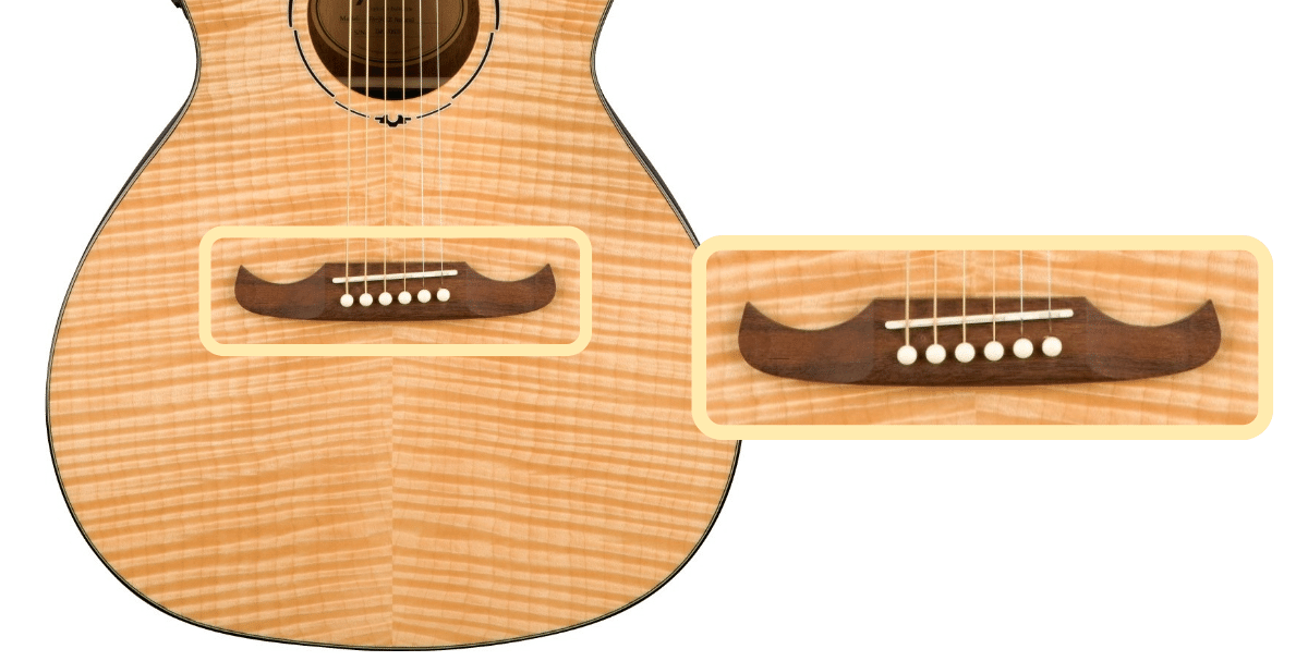 Fender FA-345CE bridge, saddle, and pins  