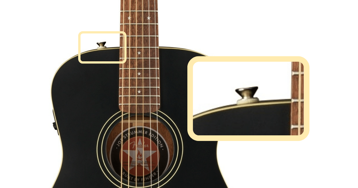 Fender Joe Strummer Campfire Acoustic strap buttons position and design