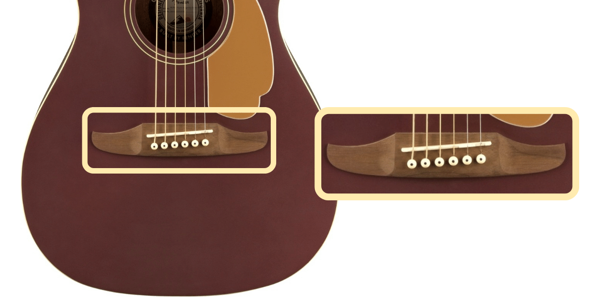 Fender Malibu Player bridge, saddle, and pins  