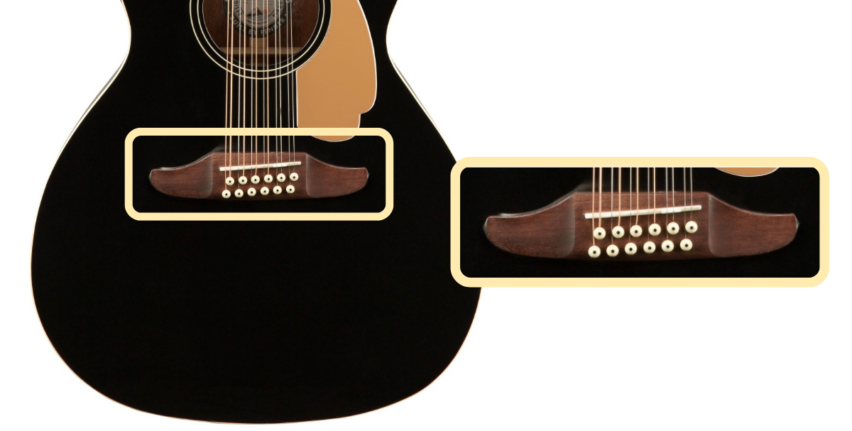 Fender Villager 12-String bridge, saddle, and pins  
