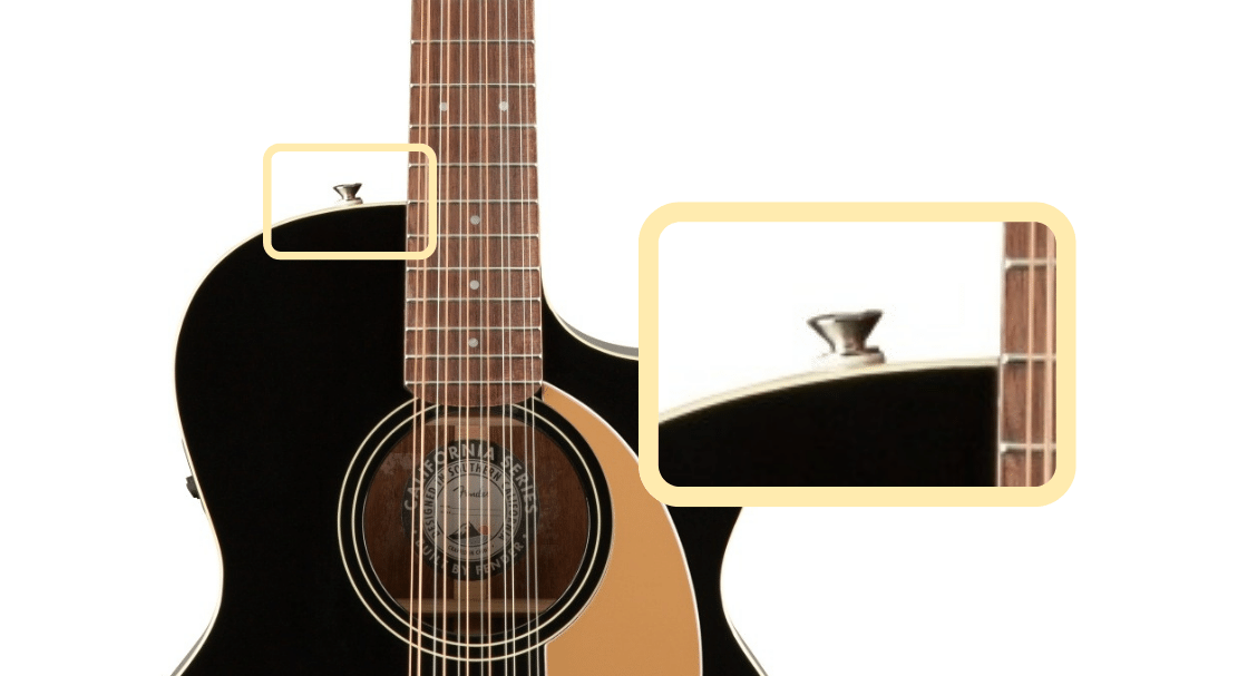 Fender Villager 12-String strap buttons position and design