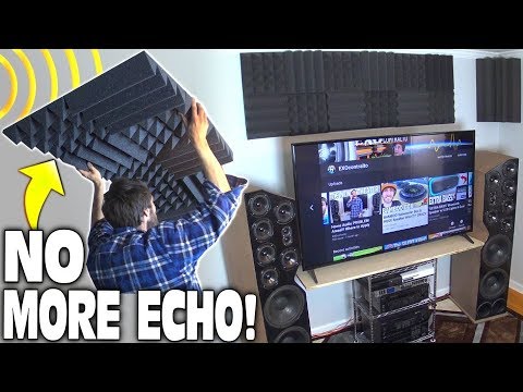 How To Install Acoustic Foam Panels w/ NO ECHO | Home Theater Sound Treatment Setup BEFORE and AFTER
