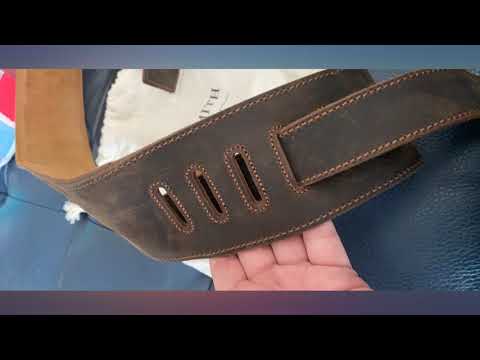 Full Grain Padded Leather Guitar Strap, Whiskey Brown, 3 Inches Width, Adjustable review
