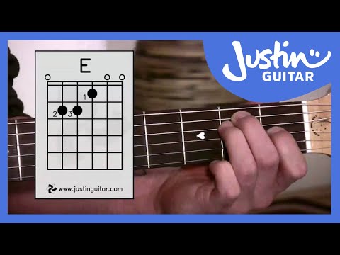 E Chord - Easy Third Guitar Chord - Beginner Guitar Lessons Stage 1 - JustinGuitar [BC-113]
