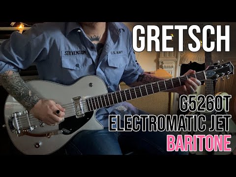Gretsch G5260T Electromatic Jet Baritone Bigsby Airline Silver - Demo