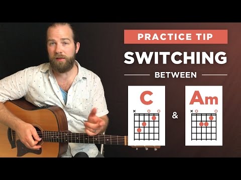 ⭐️ Switching between C and A-minor (Am) chords on guitar