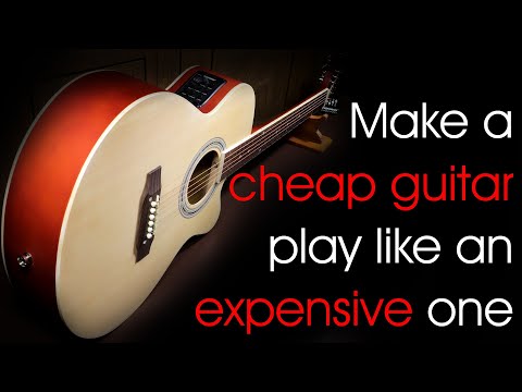 How to make a cheap acoustic guitar play like an expensive guitar. Upgrade an acoustic guitar