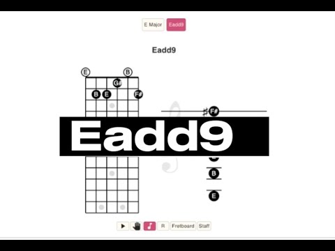 Eadd9 chord shapes and construction