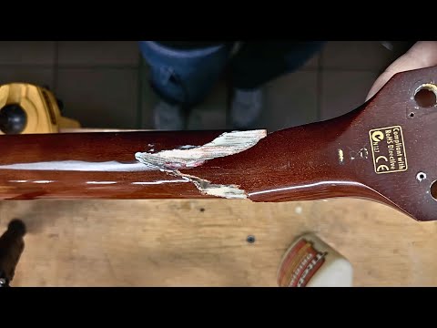 How to repair heavily damaged guitar neck | Guitar head broken