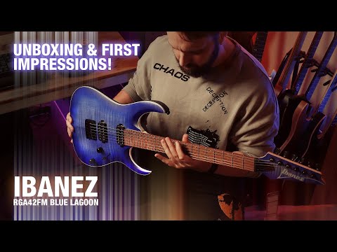 IBANEZ RGA42FM Blue Lagoon: - Unboxing &amp; First Impressions Guitar
