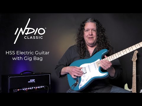 Indio by Monoprice Cali Classic HSS Electric Guitar, Humbucker and Dual Single Coil Pickups