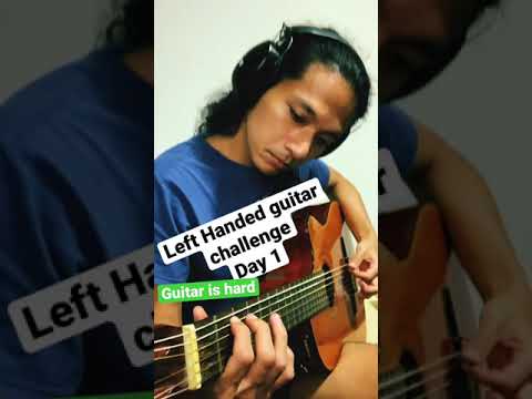 Left Handed Guitar challenge - Guitar Teacher relearns guitar Day 1