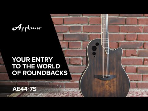 Features (ENG): Applause E-Acoustic Guitar AE44-7S Mid Cutaway Vintage Varnish Satin