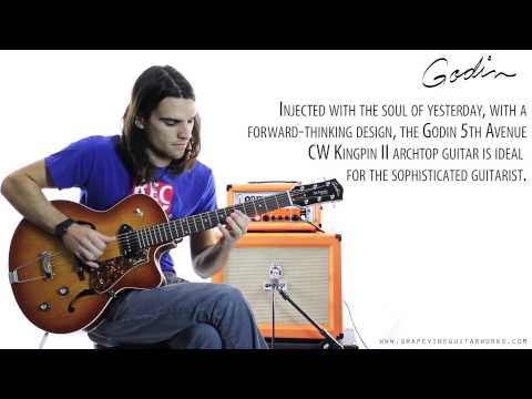 Godin 5th Avenue CW Kingpin II Electric Guitar (Cognac Burst, Includes Case)