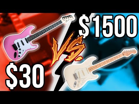 Cheapest Guitar Ever vs. Expensive American Fender!! || Guitar Shootout