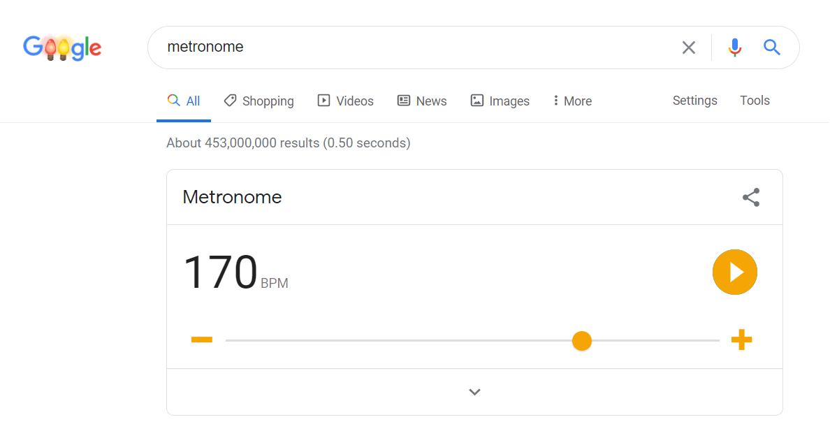 Google metronome tool