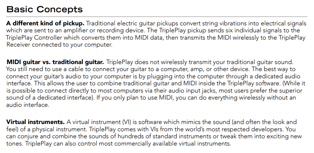 Fishman TriplePlay Wireless MIDI Guitar Controller Owner Manual