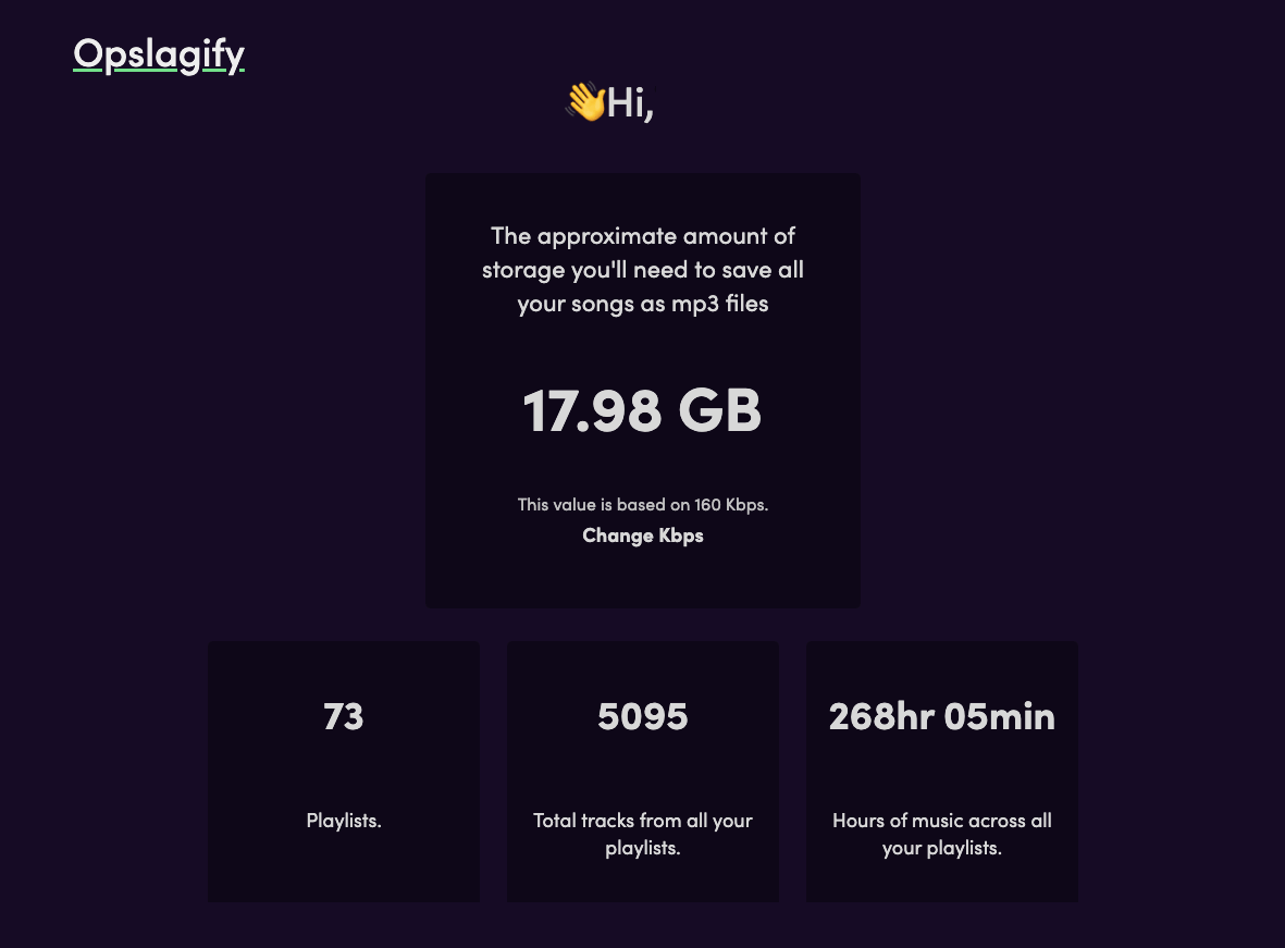 Opslagify spotify storage insights