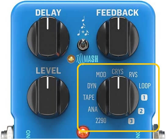 delay pedal versatility example