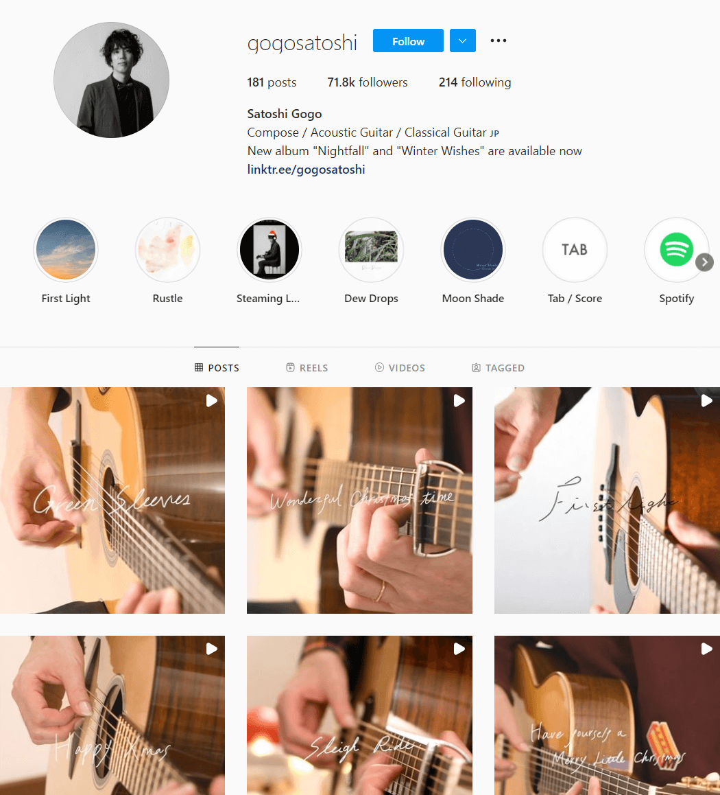 gogosatoshi guitar Instagram account