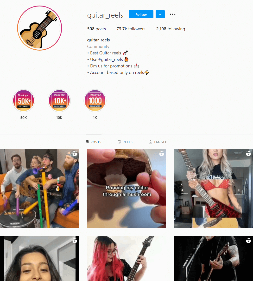 guitar_reels guitar Instagram account