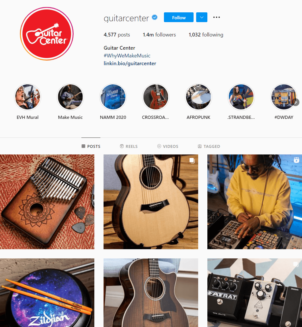 guitarcenter Instagram page