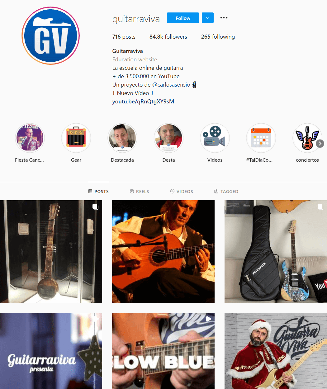 guitarraviva Instagram page