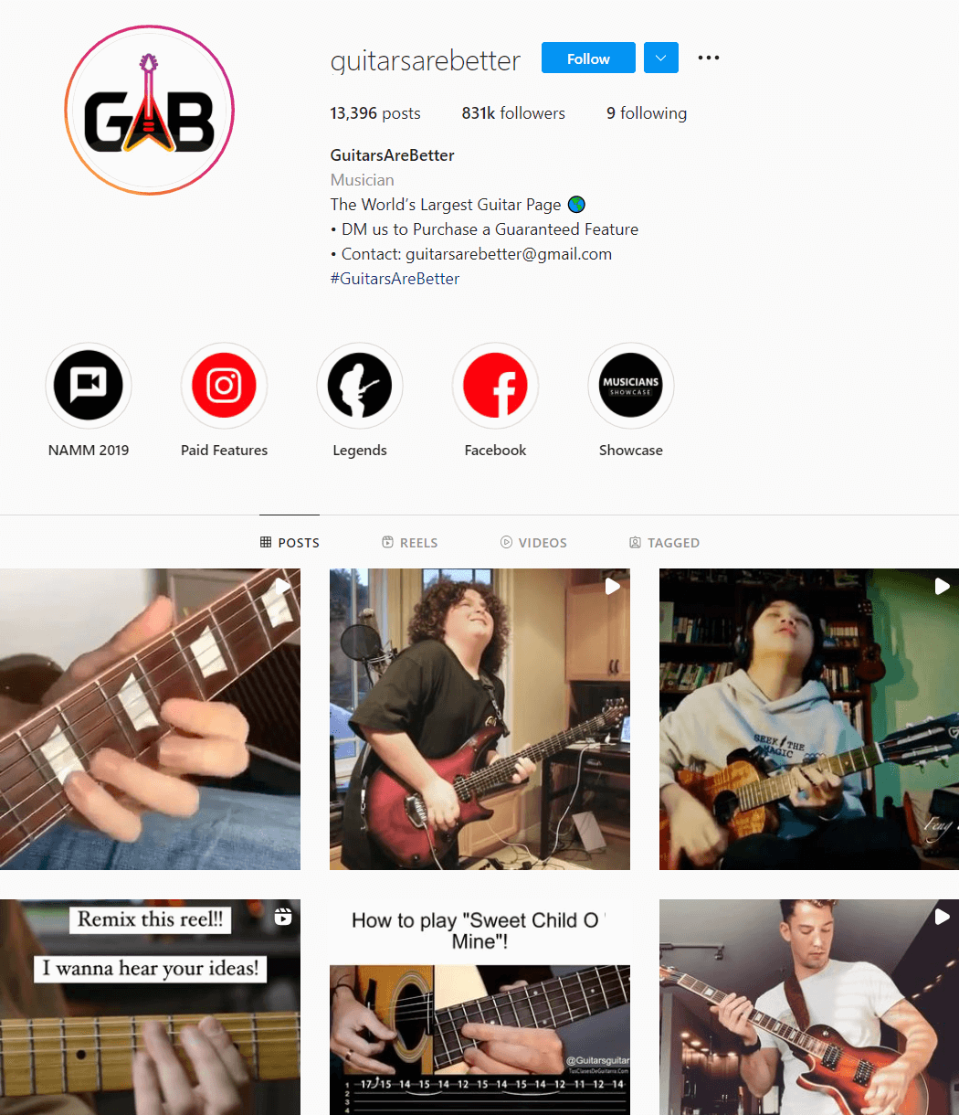 guitarsarebetter guitar Instagram account