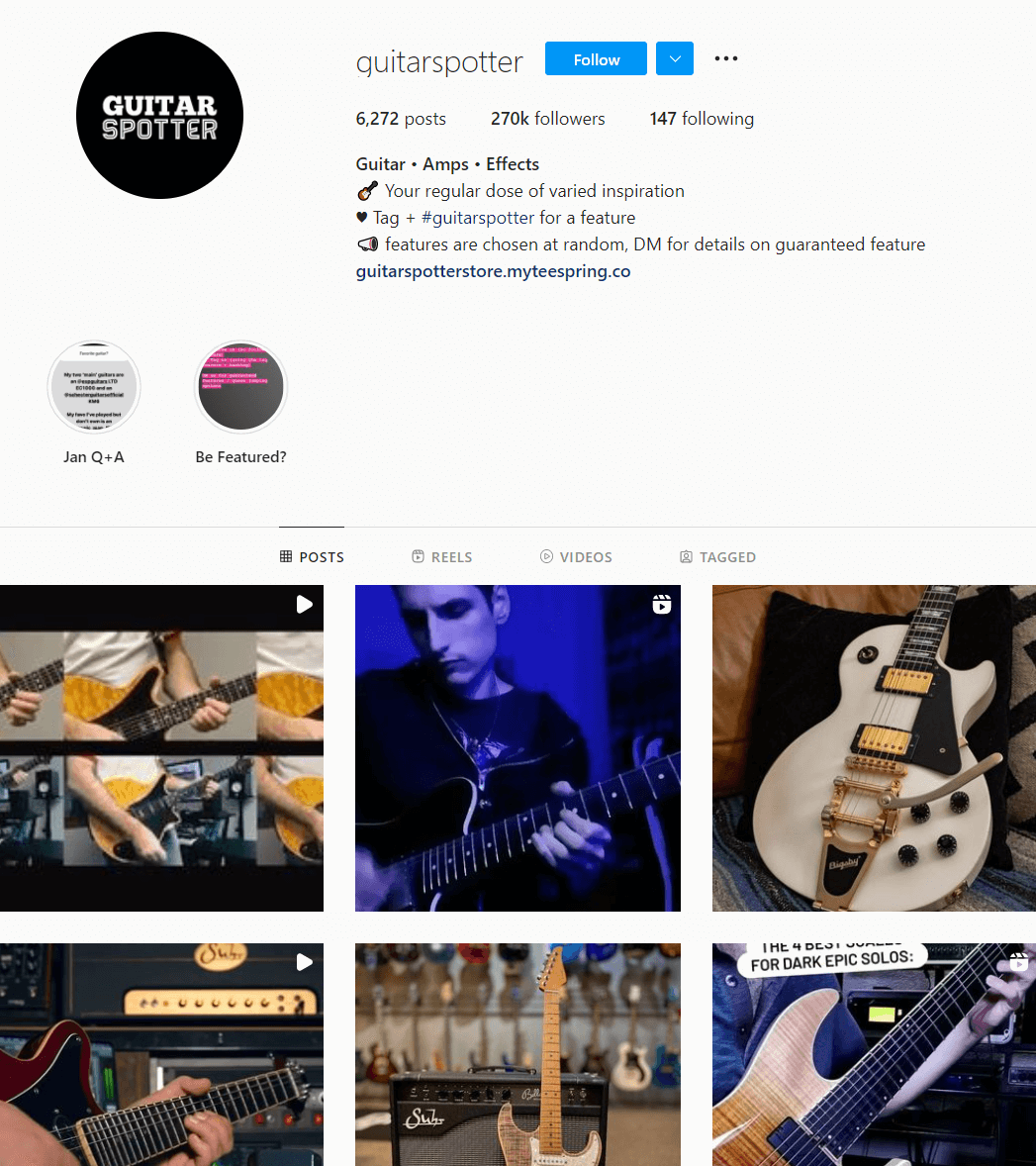 guitarspotter Instagram page