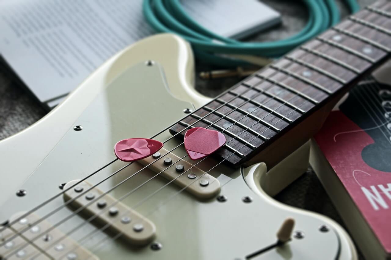 guitar cases are a convenient storage for accessories