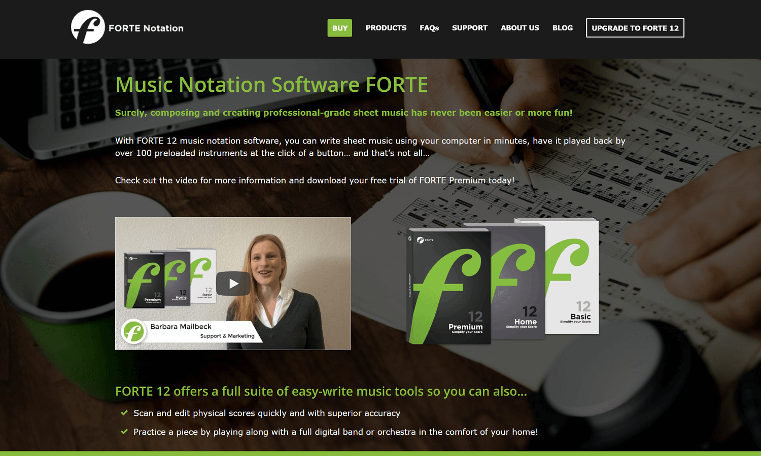 FORTE website homepage screenshot
