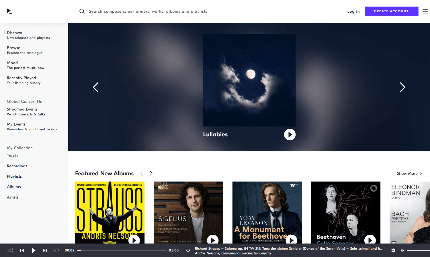 IDAGIO homepage screenshot