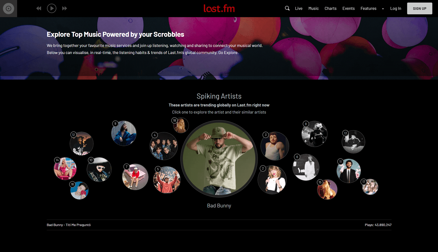Last.fm homepage screenshot