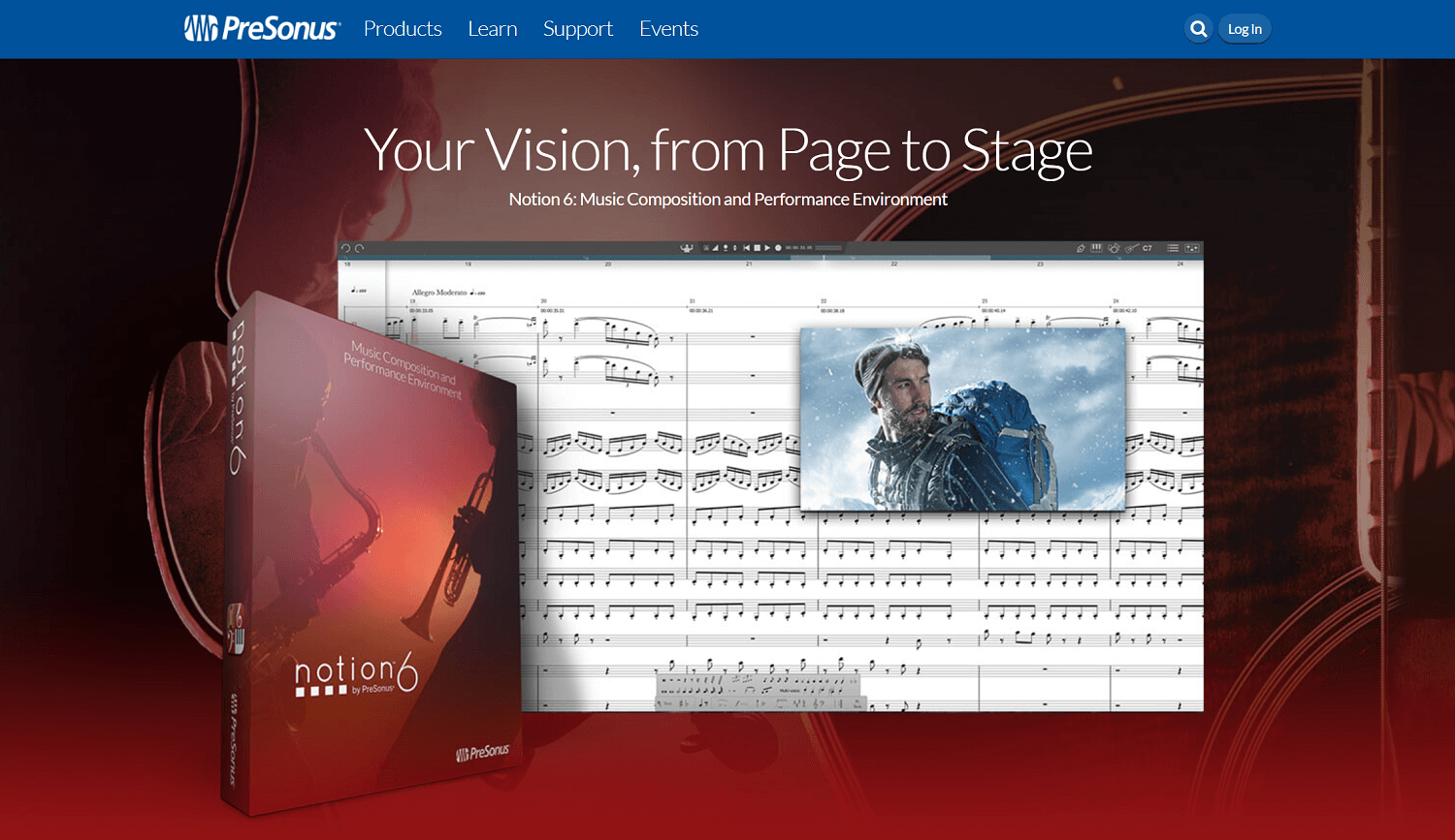 PreSonus Notion website homepage screenshot