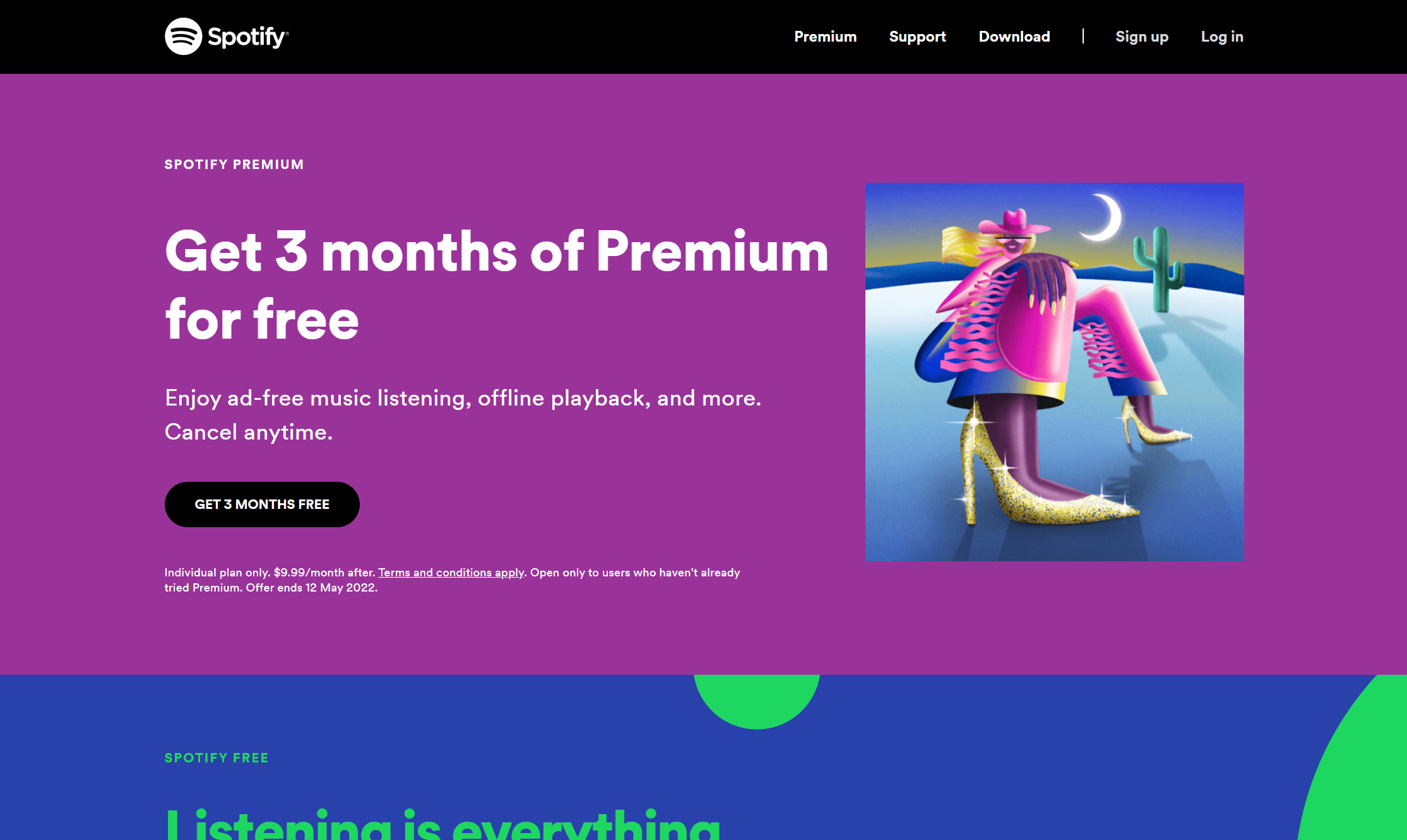 Spotify homepage screenshot