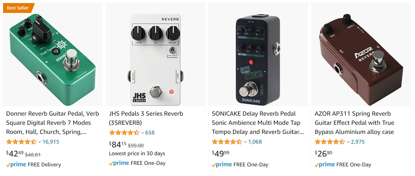 guitar reverb pedals on Amazon