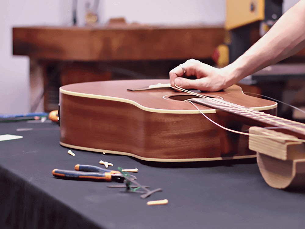 preparing the work area to work on your guitar