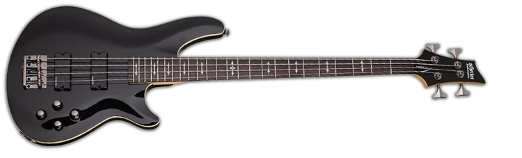 Schecter Omen 4 Bass Guitar on a white background