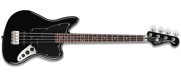 Squier Vintage Modified Jaguar Bass Guitar on a white background