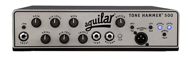 Aguilar Tone Hammer 500 Amplifier on a white background